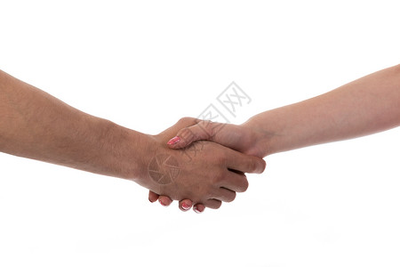男人和女握手图片