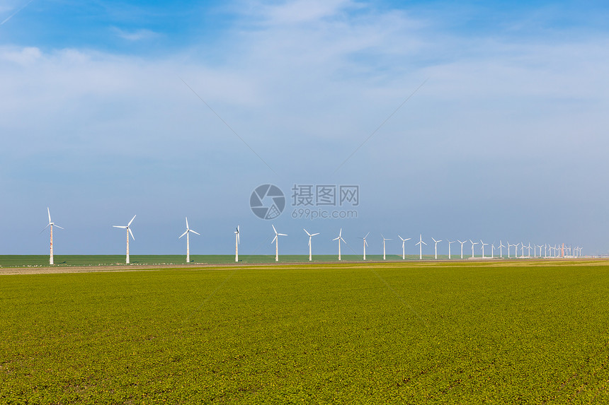 荷兰大农田风力涡轮机图片