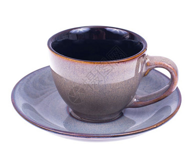 白色背景的空咖啡杯和碟子工作室照片白色背景的空咖啡杯和碟子图片