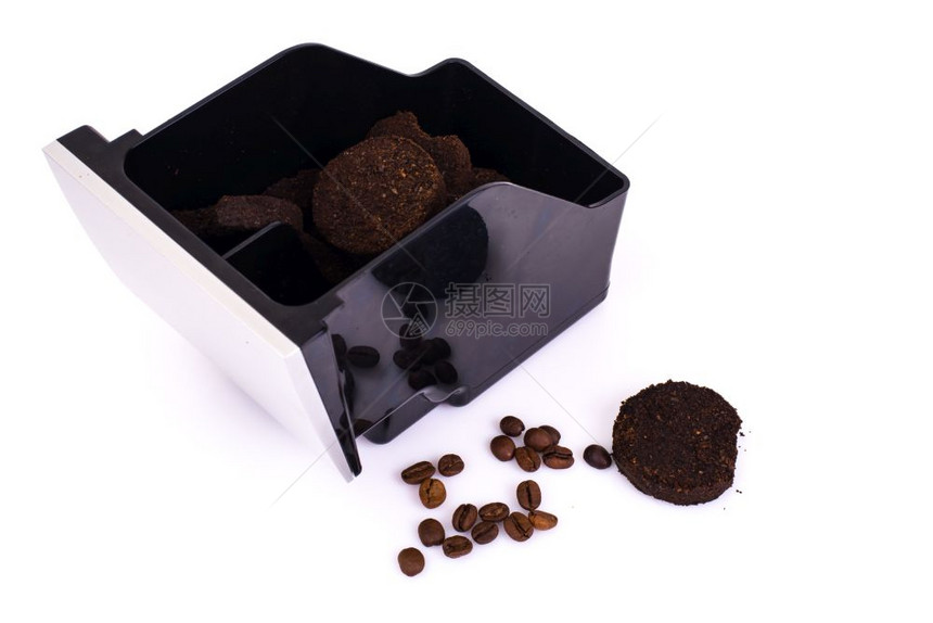 白色咖啡废品容器工作室照片咖啡废品容器图片