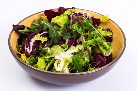 白色背景的新鲜生菜混合工作室照片白色背景的新鲜生菜混合图片