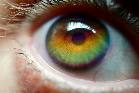 眼睛彩虹美丽的颜色图片