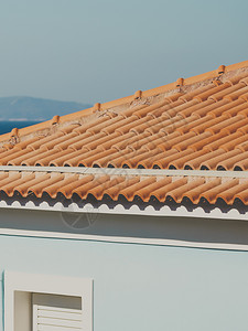 红色瓷砖屋顶纹理结构背景房子关闭细节红色瓷砖屋顶纹理结构图片
