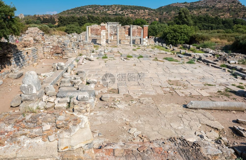 土耳其塞尔库克古希腊城市以弗所玛丽教堂遗址的高分辨率全景以弗所马利亚土耳其塞尔库克图片