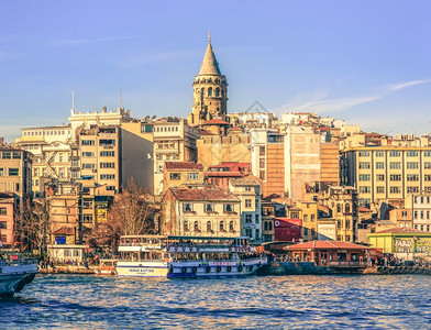 土耳其伊斯坦布尔著名的加拉塔高清图片