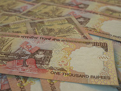 印度卢比货币业务背景印度卢比特写照片背面模糊印度货币业务背景经济高清图片素材