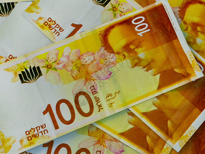 以色列新谢克尔以色列金钱商业背景特刊照片货币背景特拉维夫ILS投资高清图片素材