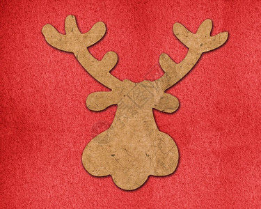 红底的圣诞节头驯鹿图片