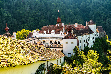 城堡法院Stubenbergam见Styria奥地利2019年月5日Herberstein宫殿欧洲花园旅游景点度假目的地Stubenbe背景