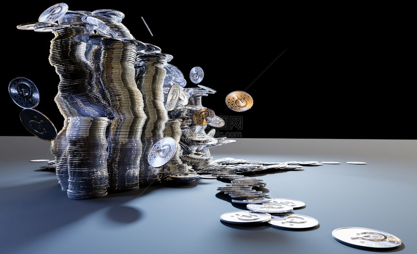 PolkaDOT金币洒在桌子上Crypto投资概念背景图片
