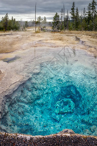 黄石公园的火洞泉背景图片