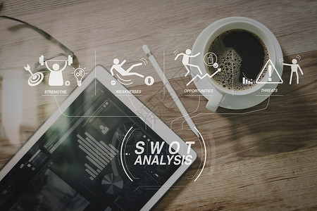 手写笔SWOT分析虚拟图带有公司的力量弱点威胁和机会设计图片