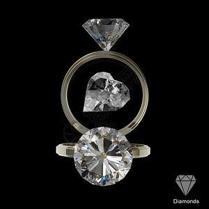 3d将钻石环作为图形设计概念图片