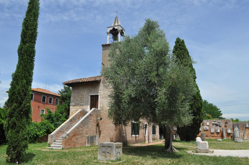 意大利威尼斯SantaMariaAssunta巴西里卡和SantaFosca意大利威尼斯的Torcello教堂图片