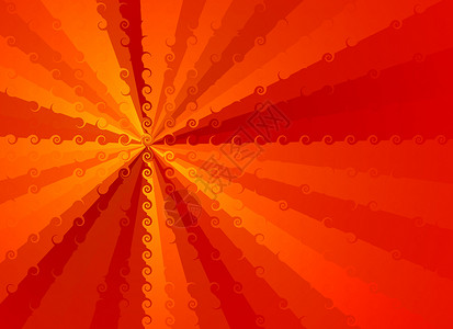 亮的红色抽象背景其图案来自曲线在一个点聚集的图案图片