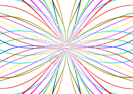 白色背景上的亮抽象多色线条图案图片