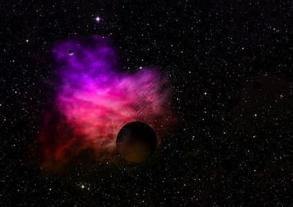 这颗恒星与恒星和星云相对的行星这张图片的元素由美国宇航局提供3D渲染与恒星相对的行星三维渲染背景