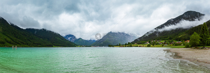 AchenseeAchen湖夏季多云景观奥地利全景图片
