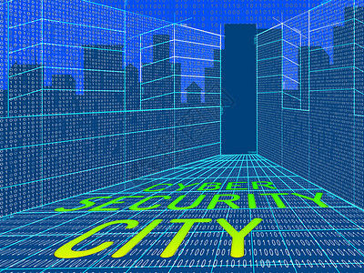 3d说明展示城市智能虚拟保障和网络安全高清图片