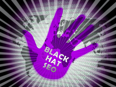 BlackHatSeo网站最佳化2d说明展示搜索引擎营销如链接建设关键词排行和促销黑帽高清图片素材