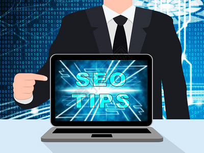 SeoTips在线排名咨询3d说明显示搜索引擎优化战略关键词和内容成功高清图片素材