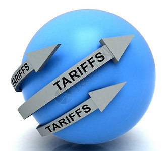 作为税收和惩罚的贸易关税Usa金融经济贸易税3d说明背景图片