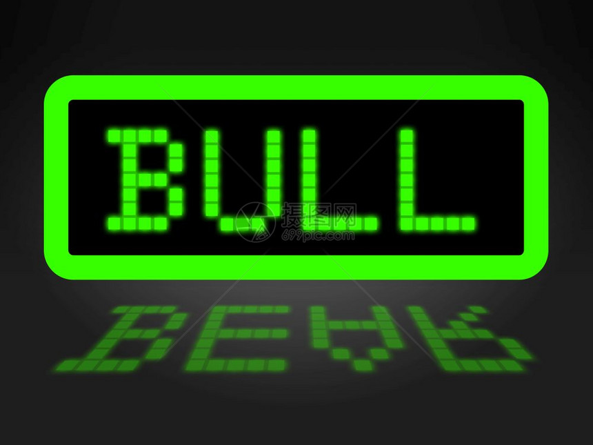 BullVsBear市场信号表示利润或损失投资交易Forex股份或债券市场3d说明图片