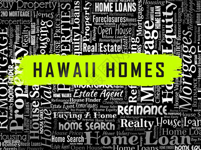 夏威夷地产Wordcloud展示美国岛屿天堂的房地产图片