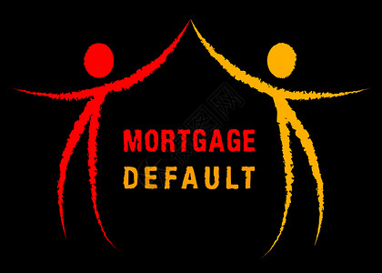 抵押贷款缺省默认图标忽略房屋贷款到期或不足未偿还信贷额度债务3d说明图片