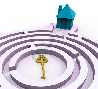房贷专家或关键财产购买经纪或房地产保险顾问3d说明图片