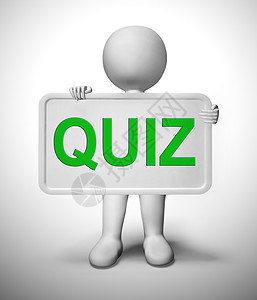 Quiz概念图标是指考试或测问题答游戏或卷3d插图Quiz签名意味着测试考或调查高清图片素材