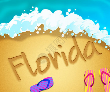 代表美国旅游和度假的佛罗里达海滩英里高清图片素材