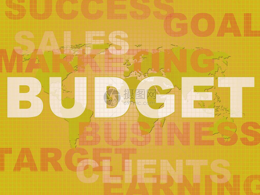 财务预算概念图标显示账户规划成功业务的开支或费用3插图图片