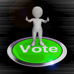 全民公决投票概念图标指在选举中作出择支持或一名候选人3d插图背景