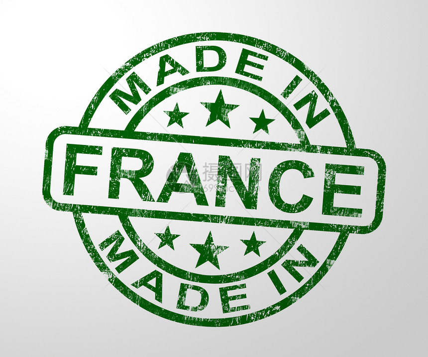法国在制作的邮票显示在欧盟生产或制造的法国品图片