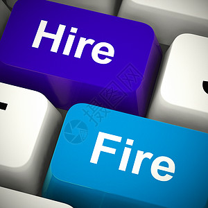 雇员失业或就3插图雇用消防钥匙显示人力资源或招聘图片