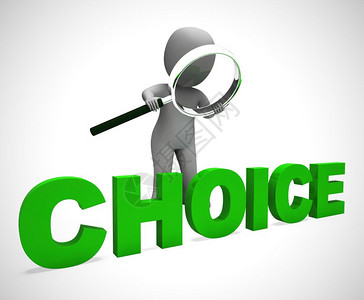 选择概念图标意指有选择项来决定首择方向和路径3d插图图片