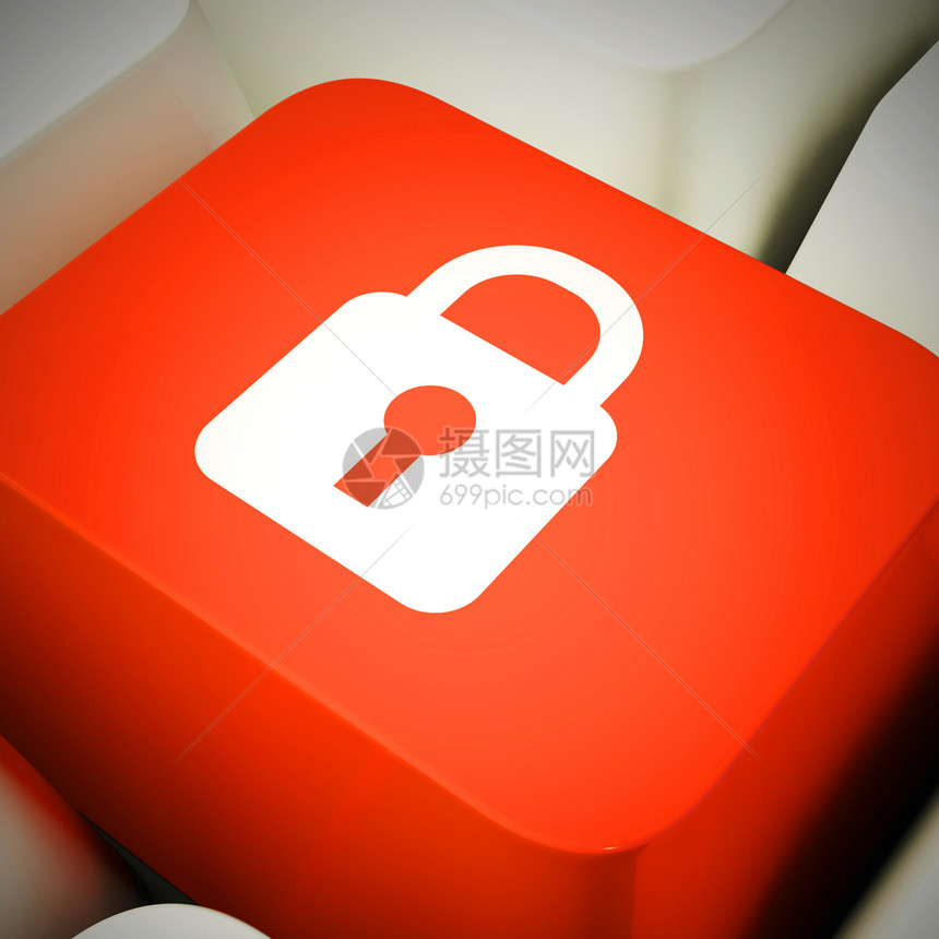 网络安全或计算机加密以防范攻击网络上的虚拟威胁3插图Padlock图标显示安全和防护的计算机密钥图片