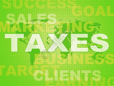 税收概念图标是指应纳税的务负担关和付款现在要支3个插图图片