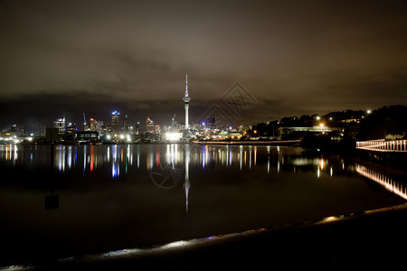 新西兰市景夜攝影背景图片