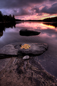 安大略省马斯科卡阿尔冈琴公园秋色高清图片