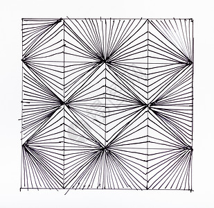 白色纸上的抽象手画图案用触觉笔绘制从大纲立方体中摘取黑白首饰图片