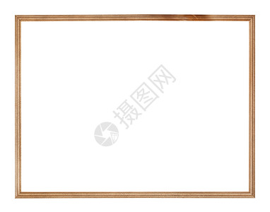 白色背景上隔离的切出画布空大窄木框图片