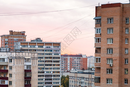 莫斯科城区是日落天空图片