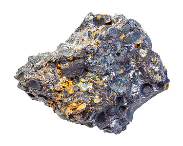 地质采集的自然矿物样本封闭式抽与白色背景隔绝的铁矿石岩希马提铁矿的皮索石磁铁岩与白色背景隔绝背景图片