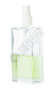 在白色背景上喷上隔离的香水用隔离在白色表面的香水喷在flacon上图片