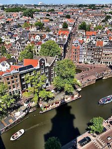 城市运河风景背景图片