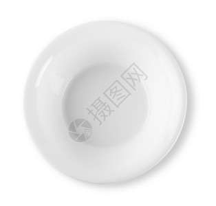 白色的餐具盘子在白背景上隔离的色深空板块背景图片