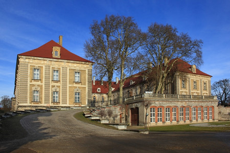 建筑学波兰Zagan的Baroque宫殿地标巴洛克式背景图片