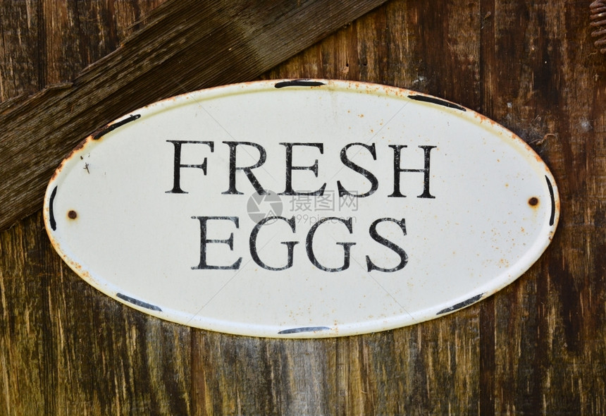 宣传新鲜鸡蛋的旧标志老市场古董图片
